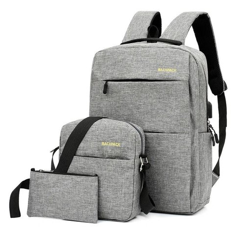 Mochila Grande Executiva Escolar e para Notebook 15.6" Poleg:cinza