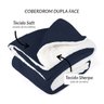 Kit 2 Coberdrom Cobertor Casal Queen Dupla Face Sherpa Azul Marinho - 4
