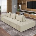 Ver imagem 2 de Sofá Ilha e Puff Sala Living 365cm Siesta M22 Linho Areia - Mpozenato