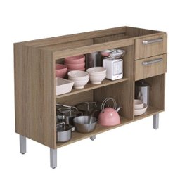 Balcão 3 Portas e 2 Gavetas sem Tampo Cacau Itatiaia Ig3G2-120St - 2 Balcão 3 Portas e 2 Gavetas sem Tampo Cacau Itatiaia Ig3G2-120St - 2