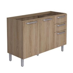 Balcão 3 Portas e 2 Gavetas sem Tampo Cacau Itatiaia Ig3G2-120St - 1 Balcão 3 Portas e 2 Gavetas sem Tampo Cacau Itatiaia Ig3G2-120St - 1