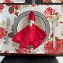 Ver imagem 1 de Kit 6 Guardanapo em Jacquard Vermelho 40x40cm