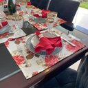 Ver imagem 3 de Kit 6 Guardanapo em Jacquard Vermelho 40x40cm