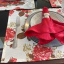 Ver imagem 2 de Kit 6 Guardanapo em Jacquard Vermelho 40x40cm