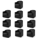 Ver imagem 1 de Kit 10 Poltronas Decorativa Reforçada Recepção Clinica Salão Courino Preto