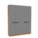 Ver imagem 2 de Guarda-roupa Casal Lisboa 4 Portas 4 Gavetas Freijó/cinza - Politorno