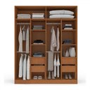 Ver imagem 3 de Guarda-roupa Casal Lisboa 4 Portas 4 Gavetas Freijó/cinza - Politorno