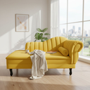 Ver imagem 2 de Recamier Decorativo Divã Amsterdã 147cm Lado Esquerdo Couro Amarelo