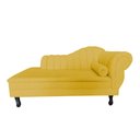 Ver imagem 3 de Recamier Decorativo Divã Amsterdã 147cm Lado Esquerdo Couro Amarelo