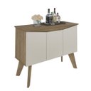 Ver imagem 2 de Bancada Buffet Oásis Pinho/ Off White 3 Portas Tampo com Borda Invertida e 4 Pés - Artely 004384