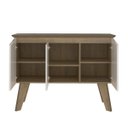 Ver imagem 5 de Bancada Buffet Oásis Pinho/ Off White 3 Portas Tampo com Borda Invertida e 4 Pés - Artely 004384