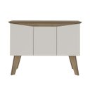 Ver imagem 3 de Bancada Buffet Oásis Pinho/ Off White 3 Portas Tampo com Borda Invertida e 4 Pés - Artely 004384