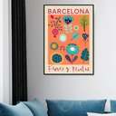 Ver imagem 1 de Quadro Decorativo Poster Flores e Plantas–barcelona -70x50cm:moldura Branca