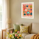 Ver imagem 2 de Quadro Decorativo Poster Flores e Plantas–barcelona -70x50cm:moldura Branca