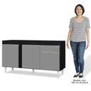 Ver imagem 4 de Balcão Gabinete para Pia 150cm sem Tampo 3 Portas 1 Gaveta Dakota Preto/cinza - Lumil Móveis