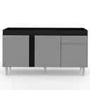 Ver imagem 5 de Balcão Gabinete para Pia 150cm sem Tampo 3 Portas 1 Gaveta Dakota Preto/cinza - Lumil Móveis