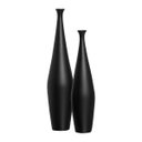 Ver imagem 1 de Dupla Vaso de Chão de Cerâmica Garrafa Faenza Preto Fosco