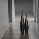 Ver imagem 5 de Dupla Vaso de Chão de Cerâmica Garrafa Faenza Preto Fosco