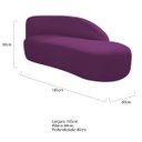 Ver imagem 3 de Kit Divã Luna 185cm Lado Direito e 01 Poltrona Base de Ferro Dourado Suede Amarena Móveis Roxo