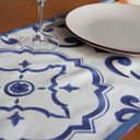 Ver imagem 5 de Trilho de Mesa 150x40 cm Branco Cru e Azul Sarja de Algodão Paixão Mediterrânea
