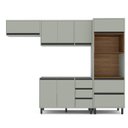 Ver imagem 3 de Cozinha Koya 4 Peças 270x214cm Armários Aéreos Balcão 2 Portas Torre Quente Verde 250029