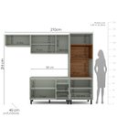 Ver imagem 6 de Cozinha Koya 4 Peças 270x214cm Armários Aéreos Balcão 2 Portas Torre Quente Verde 250029