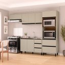 Ver imagem 1 de Cozinha Koya 4 Peças 270x214cm Armários Aéreos Balcão 2 Portas Torre Quente Verde 250029