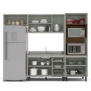 Ver imagem 4 de Cozinha Koya 4 Peças 270x214cm Armários Aéreos Balcão 2 Portas Torre Quente Verde 250029