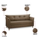 Ver imagem 3 de Sofá 3 Lugares Living para Sala Leblon 180cm Linho E03 - D’Rossi