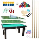 Ver imagem 2 de Mesa 3 em 1 Sinuca/ping Pong/botão Bolas Numeradas + 4 Tacos - Verde