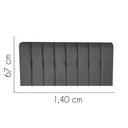 Ver imagem 2 de Painel Estofada Kiara 140cm Casal Box Quarto Suede Cinza Escuro Grafite - Gat Magazine