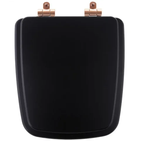 Assento Sanitário Poliéster Soft Close Boss Onix (Preto Fosco) para Vaso Incepa com Ferragem Rose