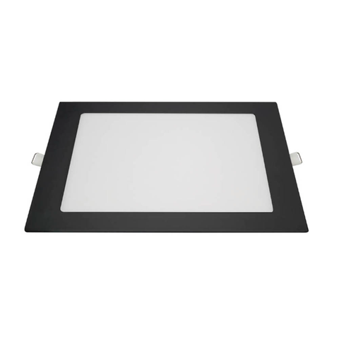 Painel Plafon de Led Embutir Quadrado Preto 24W