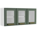 Ver imagem 1 de Armário Aéreo P/ Cozinha Bella C/ 3 Portas C/ Vidro 120cm Verde - Bertolini