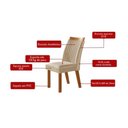 Ver imagem 5 de Conjunto Mesa de Jantar com Vidro e 6 Cadeiras 160cm Multimóveis Crljm-CON030 Madeirado/Off White