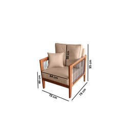 Kit com 2 Poltrona Paris corda nautica luxury linho Bege com almofadas - 5