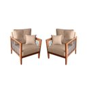 Ver imagem 2 de Kit com 2 Poltrona Paris corda nautica luxury linho Bege com almofadas