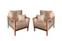Ver imagem 2 de Kit com 2 Poltrona Paris corda nautica luxury linho Bege com almofadas