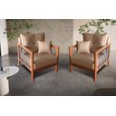 Ver imagem 1 de Kit com 2 Poltrona Paris corda nautica luxury linho Bege com almofadas