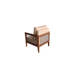 Kit com 2 Poltrona Paris corda nautica luxury linho Bege com almofadas - 4