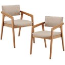 Ver imagem 1 de Kit 02 Cadeiras para Sala de Jantar Estar Living Giorgia B04 Linho Bege - Lyam Decor