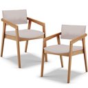 Ver imagem 1 de Kit 02 Cadeiras para Sala de Jantar Estar Living Giorgia B04 Linho Bege - Lyam Decor