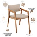 Ver imagem 6 de Kit 02 Cadeiras para Sala de Jantar Estar Living Giorgia B04 Linho Bege - Lyam Decor