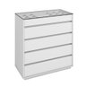 Cômoda 5 Gavetas Organizador Jóias Tampo de Vidro Branco Belize Casa D - 4