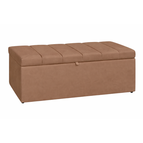 Recamier Calçadeira Baú Carla para Quarto Cama Casal 140 Cm Suede Capuccino do Lar Móveis e Decoraçã