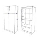 Ver imagem 3 de Armário Alto para Escritório Linha Alto Padrão 2 Portas 3 Prateleiras 80cm Cinza F5 Office