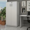 Ver imagem 1 de Armário Alto para Escritório Linha Alto Padrão 2 Portas 3 Prateleiras 80cm Cinza F5 Office