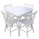 Ver imagem 1 de Jogo de Jantar Colonial Brisa Mesa 80x80cm Branca + 04 Cadeiras Brancas - Rustico Linda