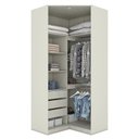Ver imagem 2 de Guarda Roupa Modulado Canto Closet Predileto 2 Portas Areia/Jequitibá - Móveis Henn