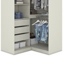 Ver imagem 4 de Guarda Roupa Modulado Canto Closet Predileto 2 Portas Areia/Jequitibá - Móveis Henn